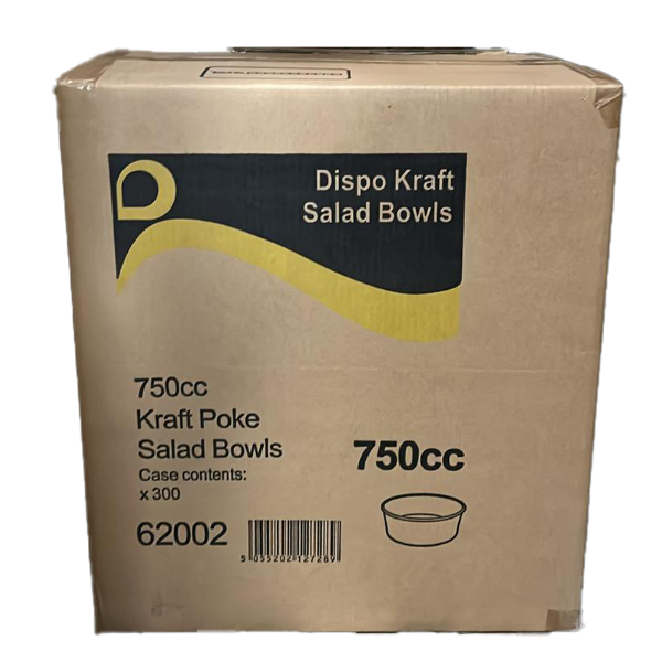 DISPO MEDIUM KRAFT SALAD BOWLS 750ml (300)