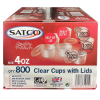 Satco Cup & Lid 4oz Plastic Micro Case