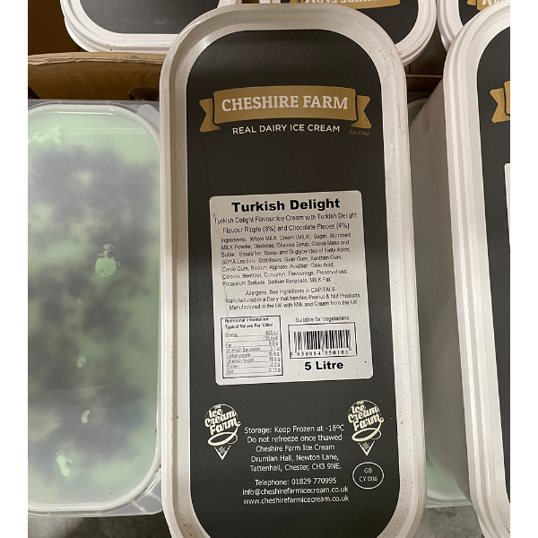 Cheshire Farm Turkish Delight Ice Cream 5lt